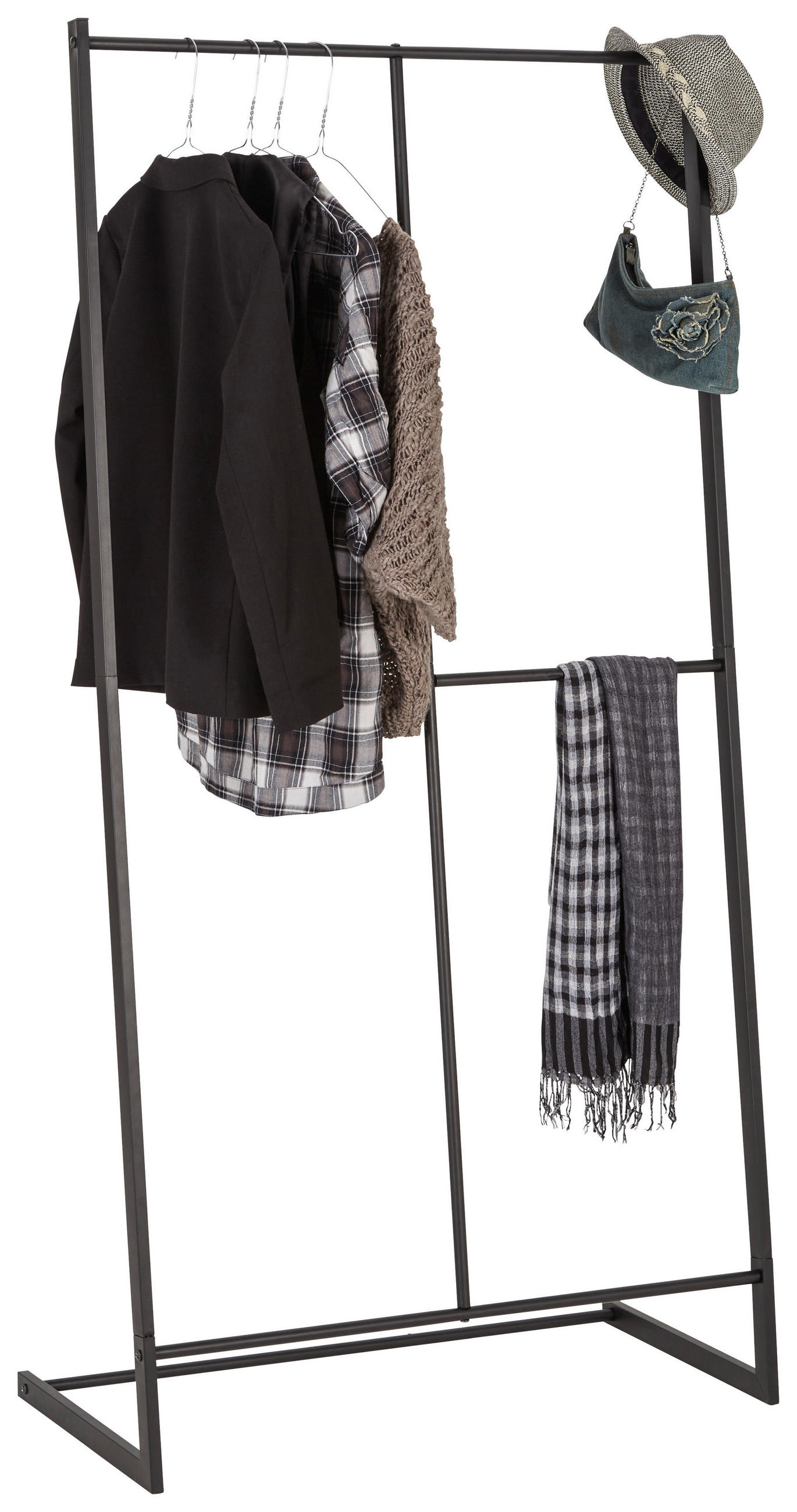 Carryhome Kleiderständer Schwarz 80x160x40 cm