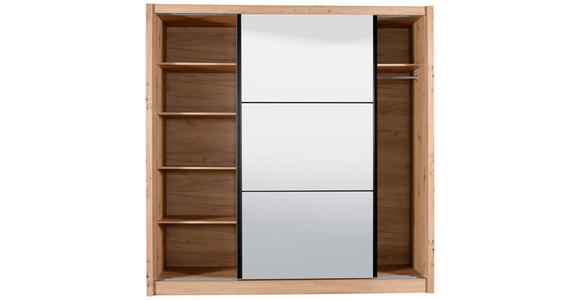 SCHIEBETÜRENSCHRANK 213/215,5/60 cm 2-türig Eiche Artisan  - Schwarz/Eiche Artisan, Basics, Glas/Holzwerkstoff (213/215,5/60cm) - Xora