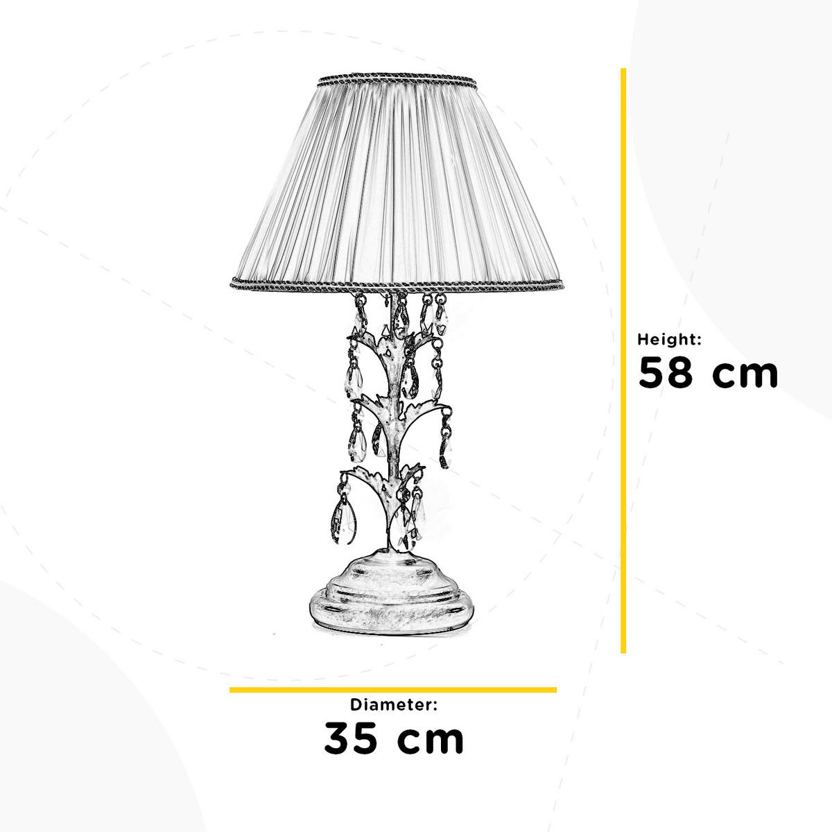TISCHLEUCHTE 35/35/58 cm   - Cognac/Schwarz, KONVENTIONELL, Kunststoff/Textil (35/35/58cm)