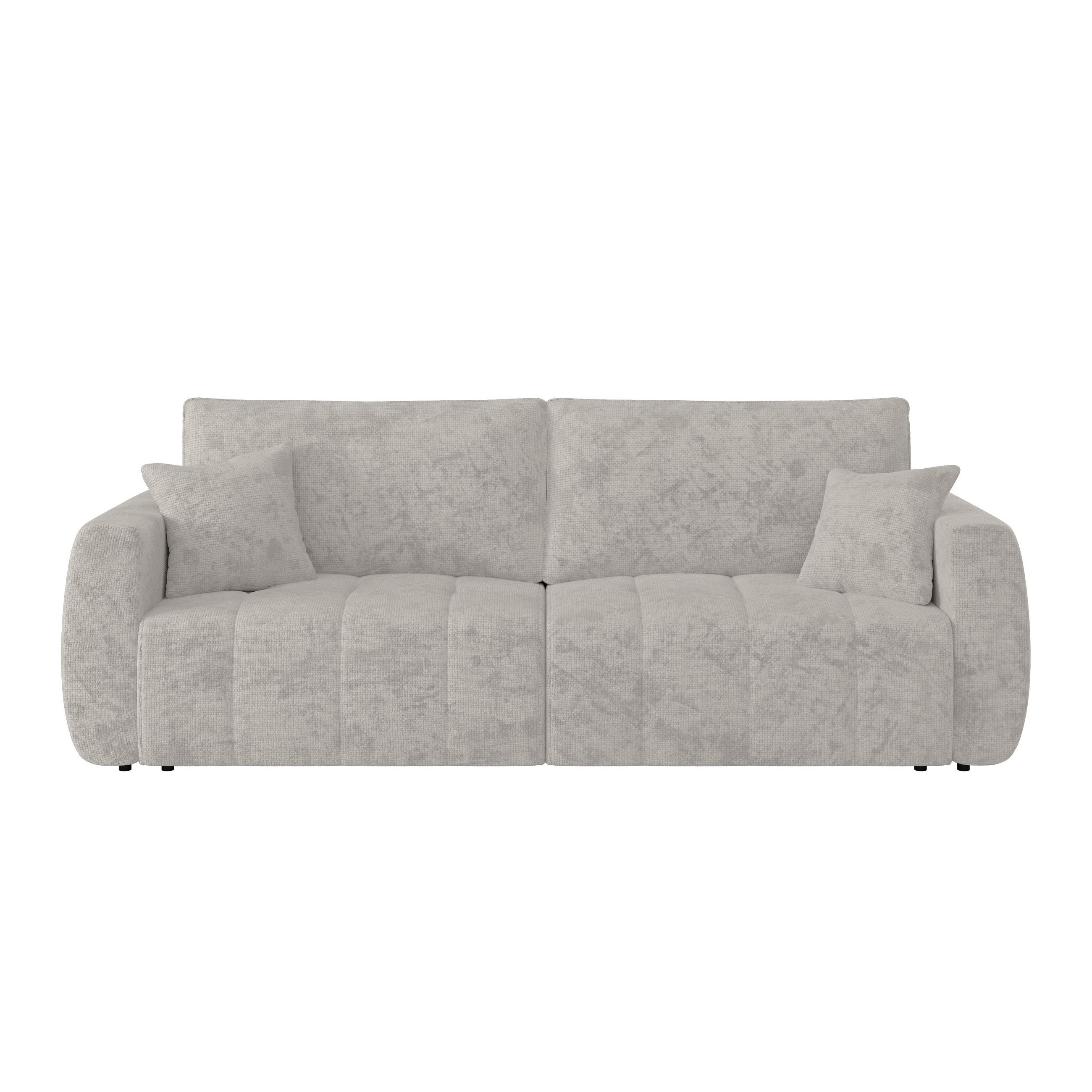 SCHLAFSOFA  mit Stoffauswahl Webstoff Hellgrau  - Hellgrau/Schwarz, MODERN, Holz/Textil (245/74-90/104cm) - MID.YOU