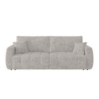 SCHLAFSOFA  mit Stoffauswahl Webstoff Hellgrau  - Hellgrau/Schwarz, MODERN, Holz/Textil (245/74-90/104cm) - MID.YOU