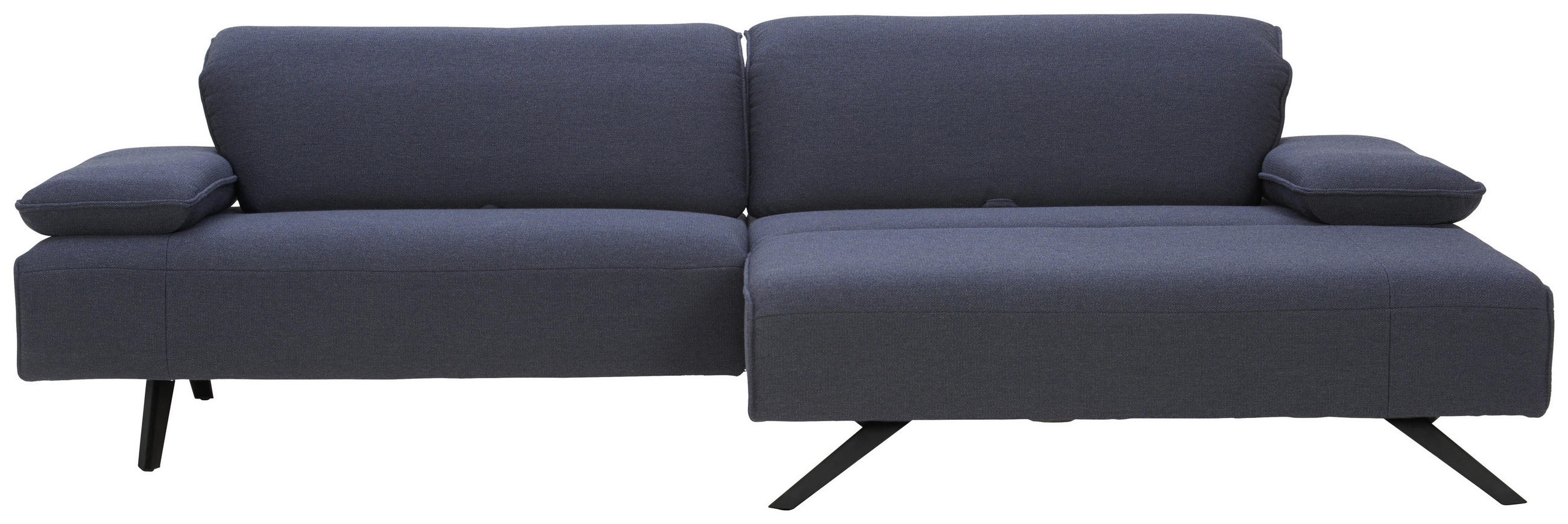 ECKSOFA in Flachgewebe Dunkelblau  - Anthrazit/Dunkelblau, Design, Textil/Metall (280/164cm) - Johann Jakob