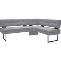 ECKBANK in Metall, Textil Graublau  - Graublau/Schwarz, Design, Textil/Metall (200/158cm) - Dieter Knoll
