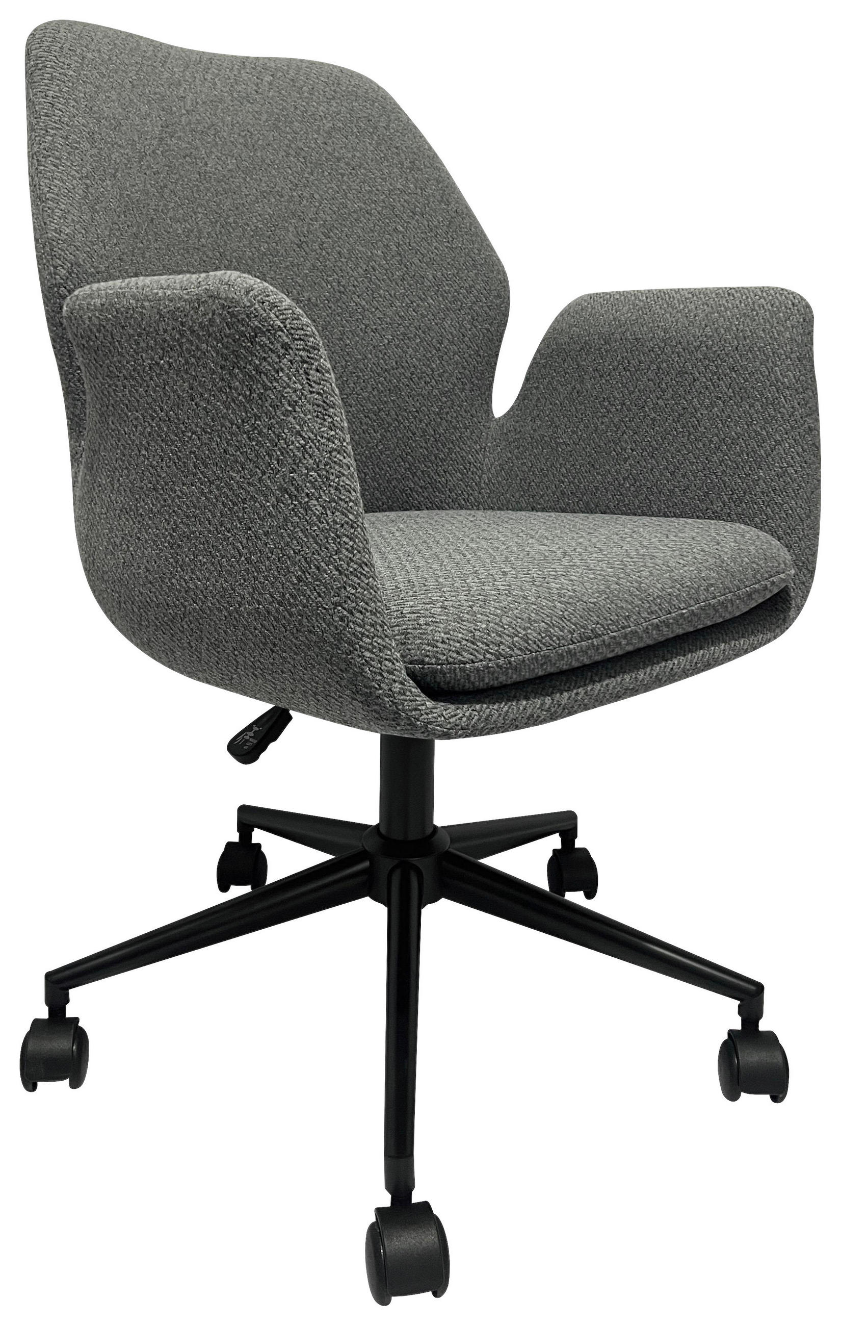 DREHSTUHL Webstoff Grau, Schwarz  - Schwarz/Grau, Design, Kunststoff/Textil (60/86-96/59cm) - Novel