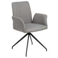 ŽIDLE S PODRUČKAMI, plochá tkanina, světle šedá - černá/světle šedá, Design, kov/textil (59/88/59cm) - Carryhome