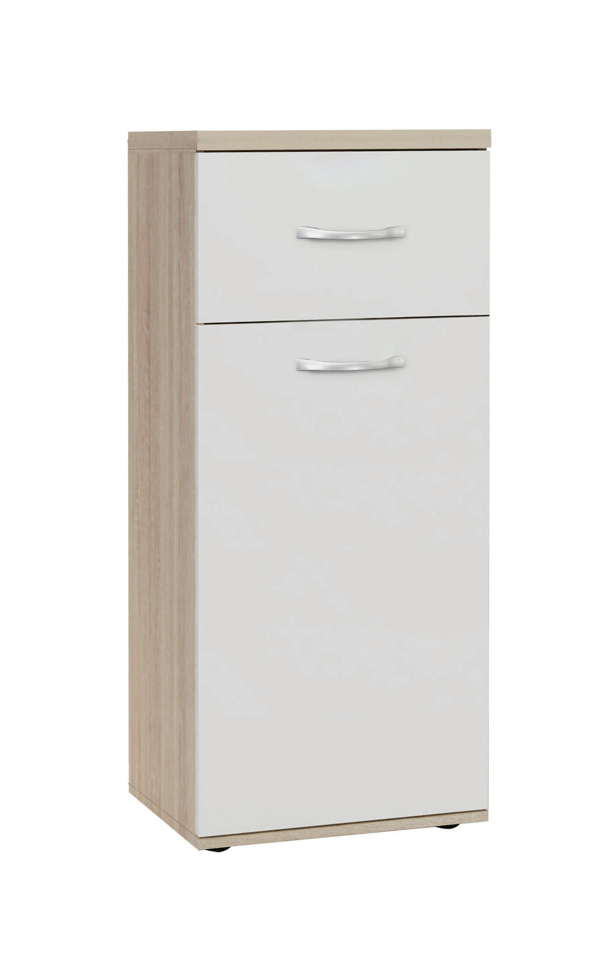 KOMODA   50/116/43 cm   bijela, hrast Sonoma  - bijela/hrast Sonoma, Basics, drvni materijal (50/116/43cm)