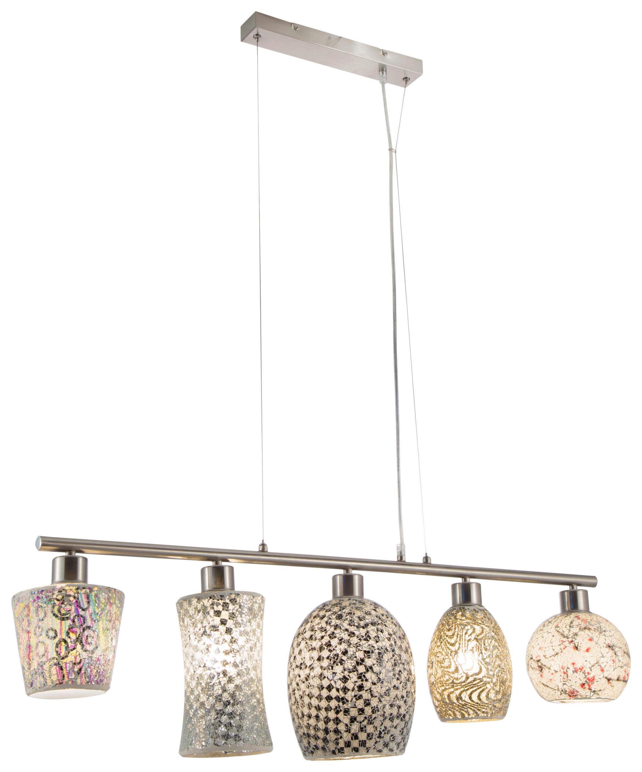HÄNGELEUCHTE 17,5/96/150 cm  - Multicolor/Nickelfarben, Design, Glas/Metall (17,5/96/150cm) - Globo
