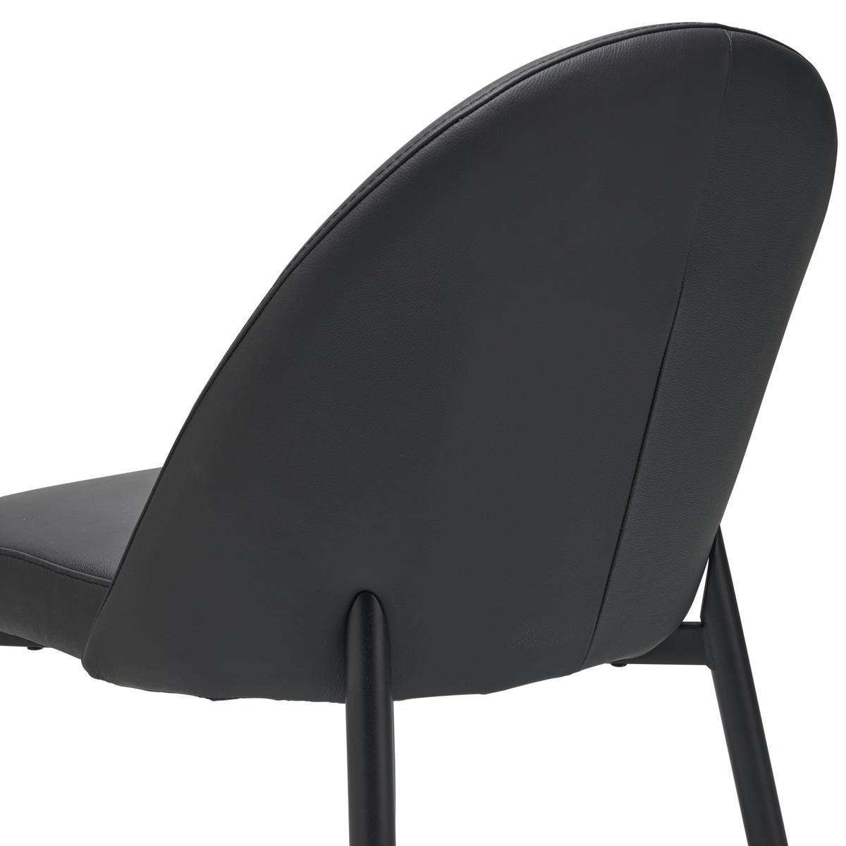 STUHL  in Stahl Echtleder pigmentiert Metall, Leder  - Schwarz, Design, Leder/Metall (51.5/81.5/61cm) - Livetastic