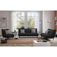 3-SITZER-SOFA in Mikrofaser Schwarz  - Schwarz, KONVENTIONELL, Textil/Metall (230/100/101cm) - Hom`in