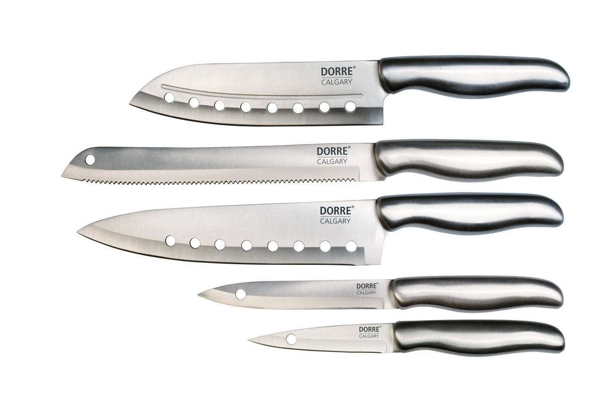 KNIVSET rostfritt stål  - stålfärgad, Design, metall (22/30/36cm) - Dorre