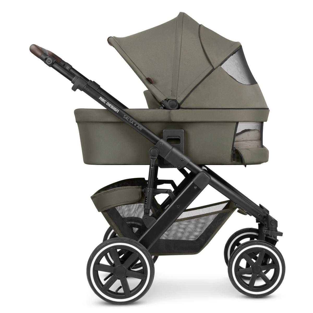 KINDERWAGENSET  Salsa 4 Air Starter Set  Wheat  - Schwarz/Olivgrün, Basics, Textil/Metall (77/35/110cm) - ABC Design