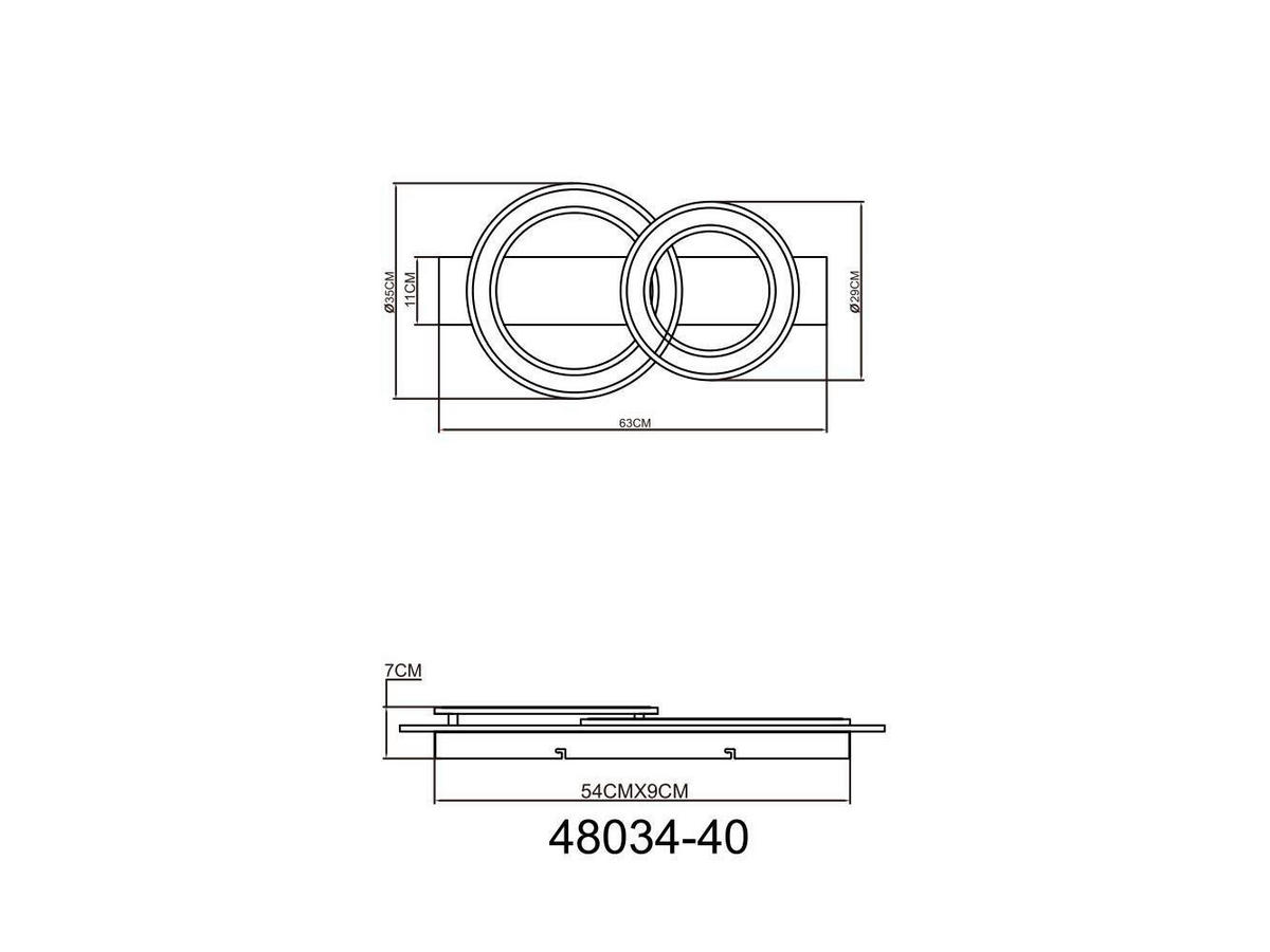 LED-DECKENLEUCHTE Jayden 63/35/7 cm  - Anthrazit/Opal, Design, Kunststoff/Metall (63/35/7cm) - Globo