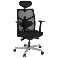 SNURRSTOL  i nätklädsel, flatväv svart  - aluminiumfärg/svart, Modern, metall/textil (68/136/65cm) - MID.YOU