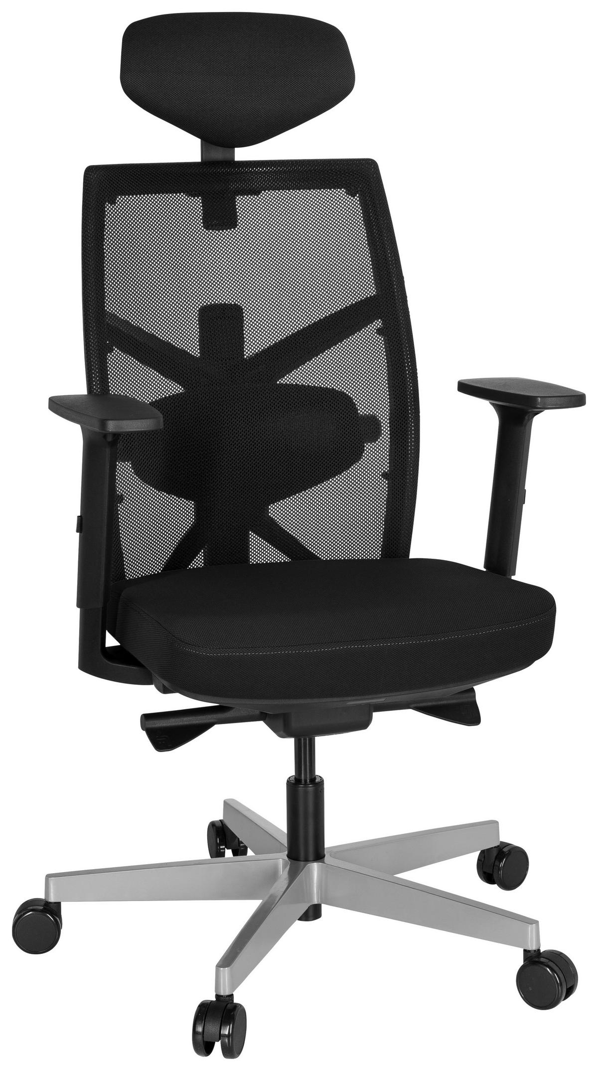 SNURRSTOL  i nätklädsel, flatväv svart  - aluminiumfärg/svart, Modern, metall/textil (68/136/65cm) - MID.YOU