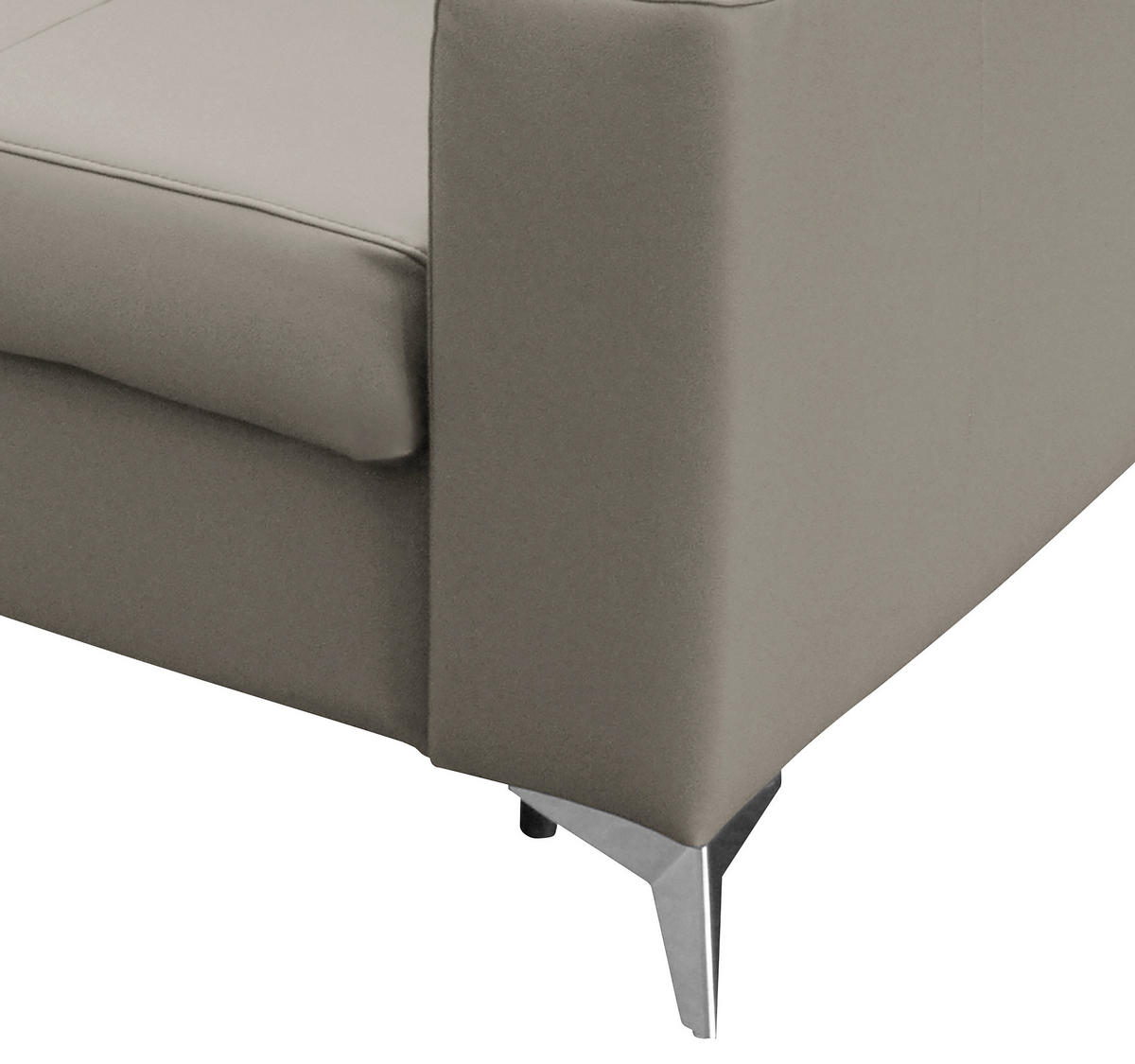 SCHLAFSOFA Hellgrau Echtleder Lederlook  - Silberfarben/Hellgrau, Design, Leder/Textil (206/95/101cm) - Livetastic