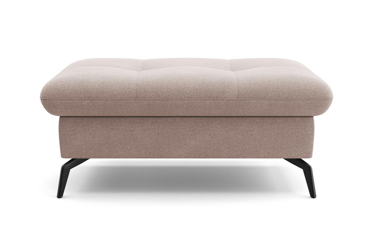 HOCKER in Textil Greige  - Greige/Schwarz, KONVENTIONELL, Textil/Metall (102/47/69cm) - Sit & More