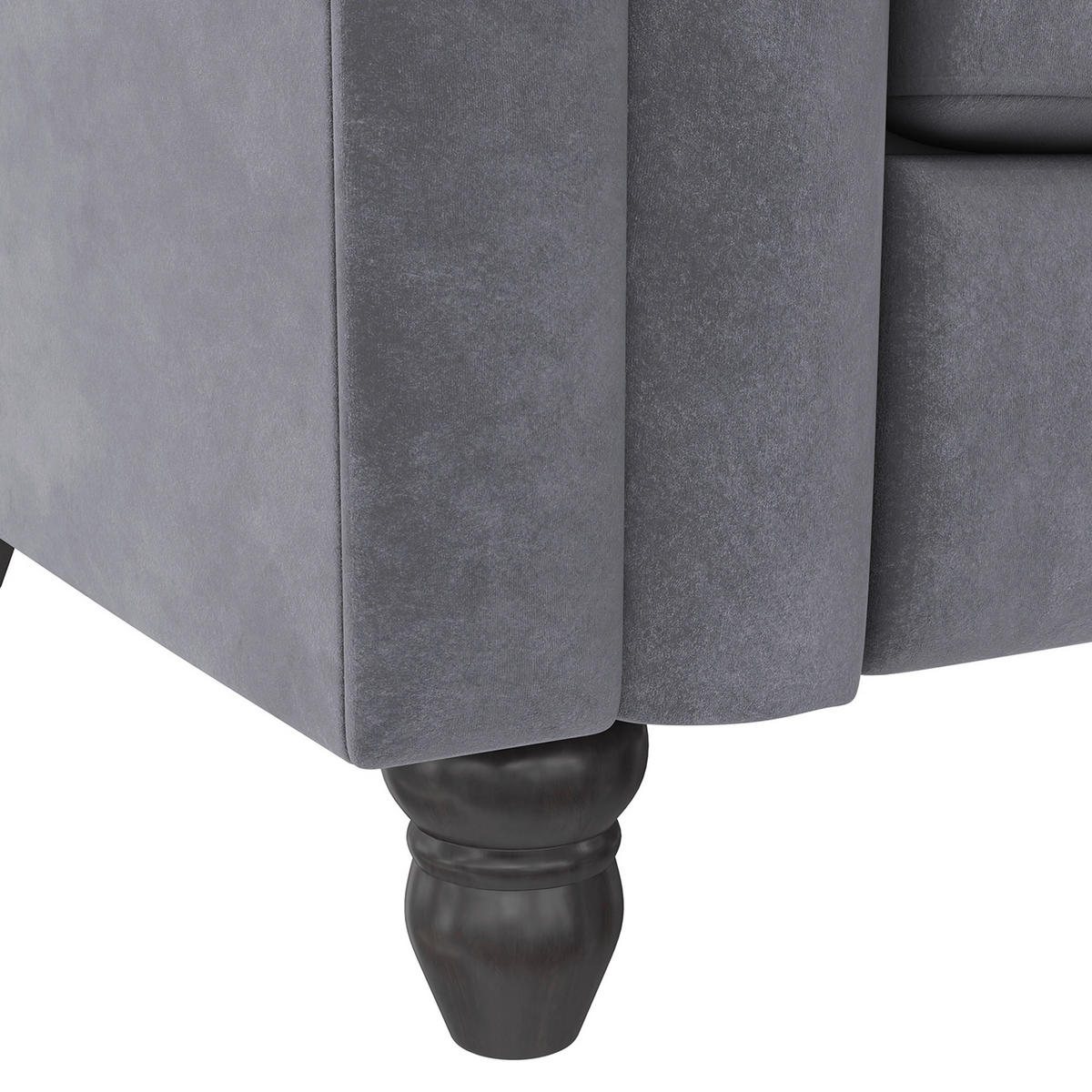 SCHLAFSOFA FIRENZE in Velours Anthrazit Vintage, Skandinavisch, Modern  - Anthrazit/Schwarz, Basics, Holz/Textil (236/83/87cm) - Livetastic