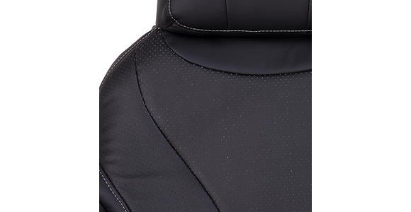 CHEFSESSEL in Lederlook Schwarz - Silberfarben/Schwarz, KONVENTIONELL, Textil/Metall (70/124(117)/76,5cm) - Cantus