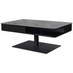 COUCHTISCH in Metall, Glas, Keramik, Holzwerkstoff 110/65/42-57 cm  - Schwarz/Grau, Basics, Glas/Keramik (110/65/42-57cm) - Dieter Knoll