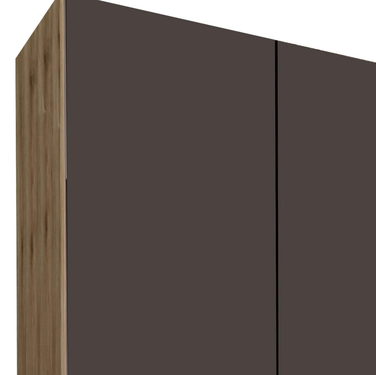 DREHTÜRENSCHRANK in Graphitfarben, Eichefarben  - Chromfarben/Eichefarben, Modern, Holzwerkstoff/Metall (300/216/58cm) - MID.YOU