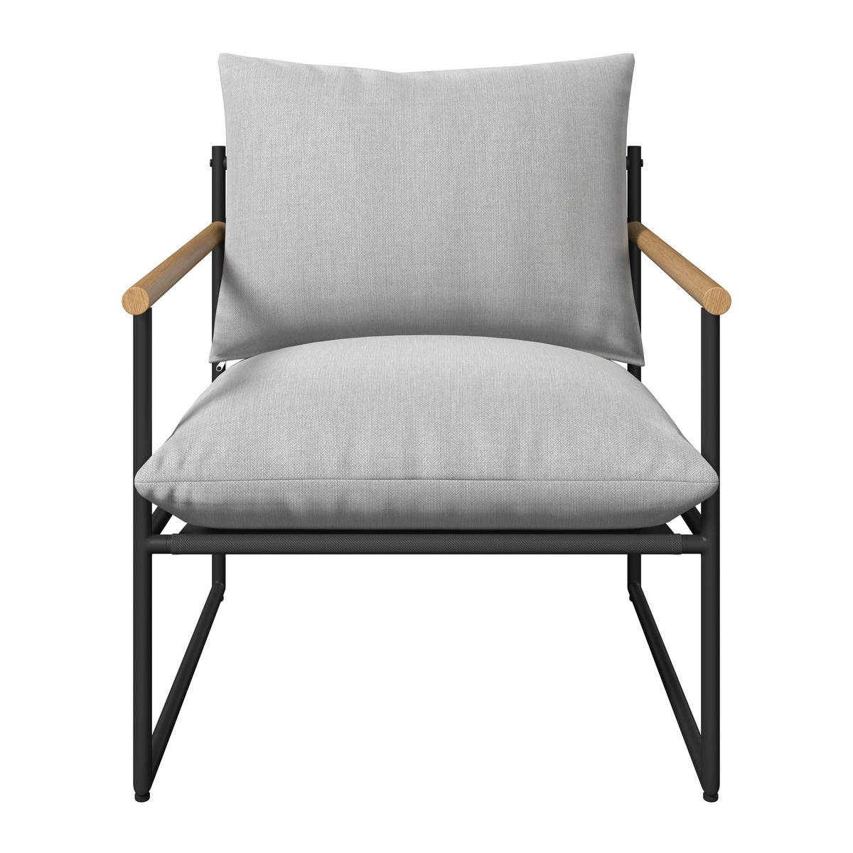 GARTENSET Webstoff Eisen  - Hellgrau/Schwarz, Design, Glas/Textil - Ambia Garden