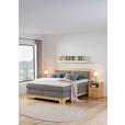 BOXSPRINGBETT 180/200 cm  in Zirbelkieferfarben, Hellgrau  - Zirbelkieferfarben/Hellgrau, Natur, Holz/Textil (180/200cm) - Linea Natura