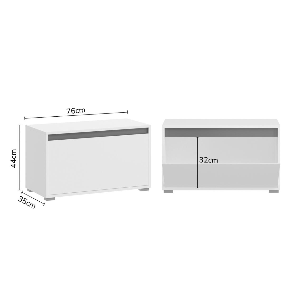 GARDEROBENBANK  in 76/44/35 cm  - Silberfarben/Grau, KONVENTIONELL, Holzwerkstoff/Kunststoff (76/44/35cm) - MID.YOU
