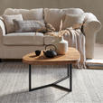 COUCHTISCH in Holz, Metall 100/100/38,5 cm - Eichefarben/Schwarz, Natur, Holz/Metall (100/100/38,5cm) - Novel