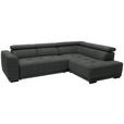 ECKSOFA  in Chenille Dunkelgrau  284/205 cm  - Dunkelgrau/Schwarz, Design, Kunststoff/Textil (284/205cm) - Xora