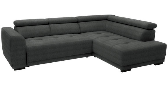 ECKSOFA  in Chenille Dunkelgrau  284/205 cm  - Dunkelgrau/Schwarz, Design, Kunststoff/Textil (284/205cm) - Xora