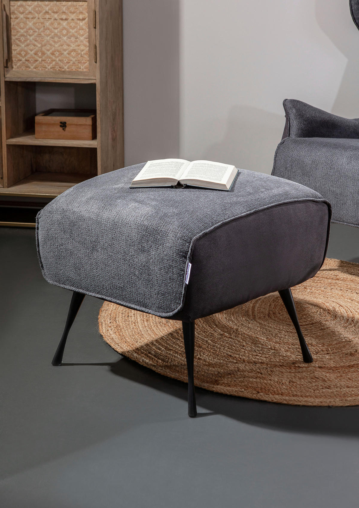 PALL i textil grå, mörkgrå  - mörkgrå/svart, Design, metall/textil (60/49/53cm)