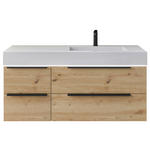 WASCHTISCHKOMBI 127 cm  - Schwarz/Weiß, KONVENTIONELL, Holzwerkstoff/Stein (127cm) - Dieter Knoll