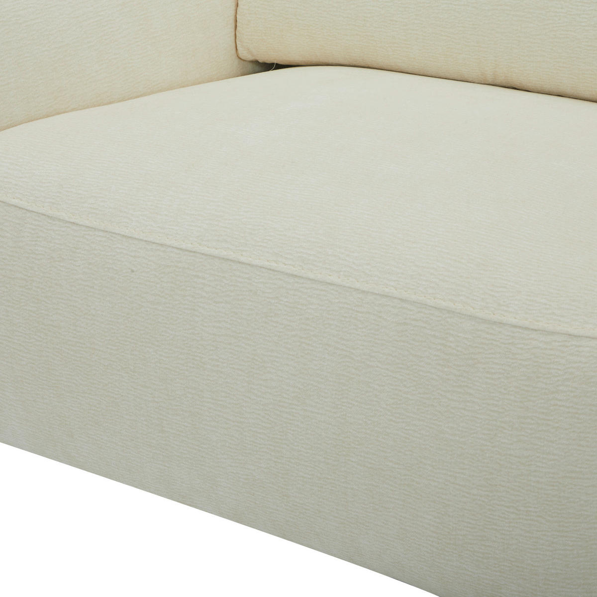 2-SITZER-SOFA in Flachgewebe Creme  - Creme/Schwarz, Lifestyle, Textil/Metall (164/83/107/111cm) - Livetastic