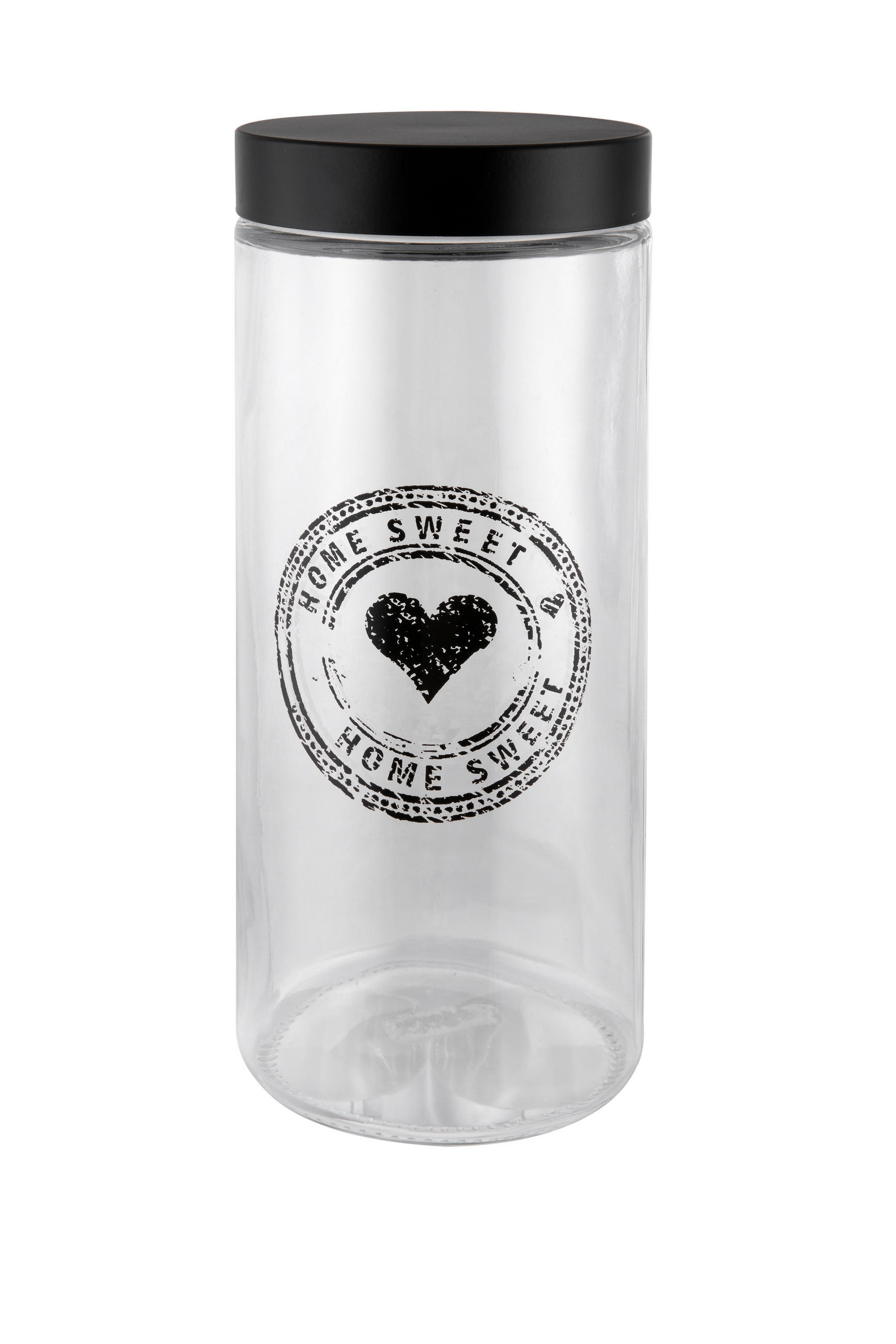 POSUDA ZA ZALIHE  2 l   - prozirno/crna, Basics, staklo/metal (11/27cm) - Homeware