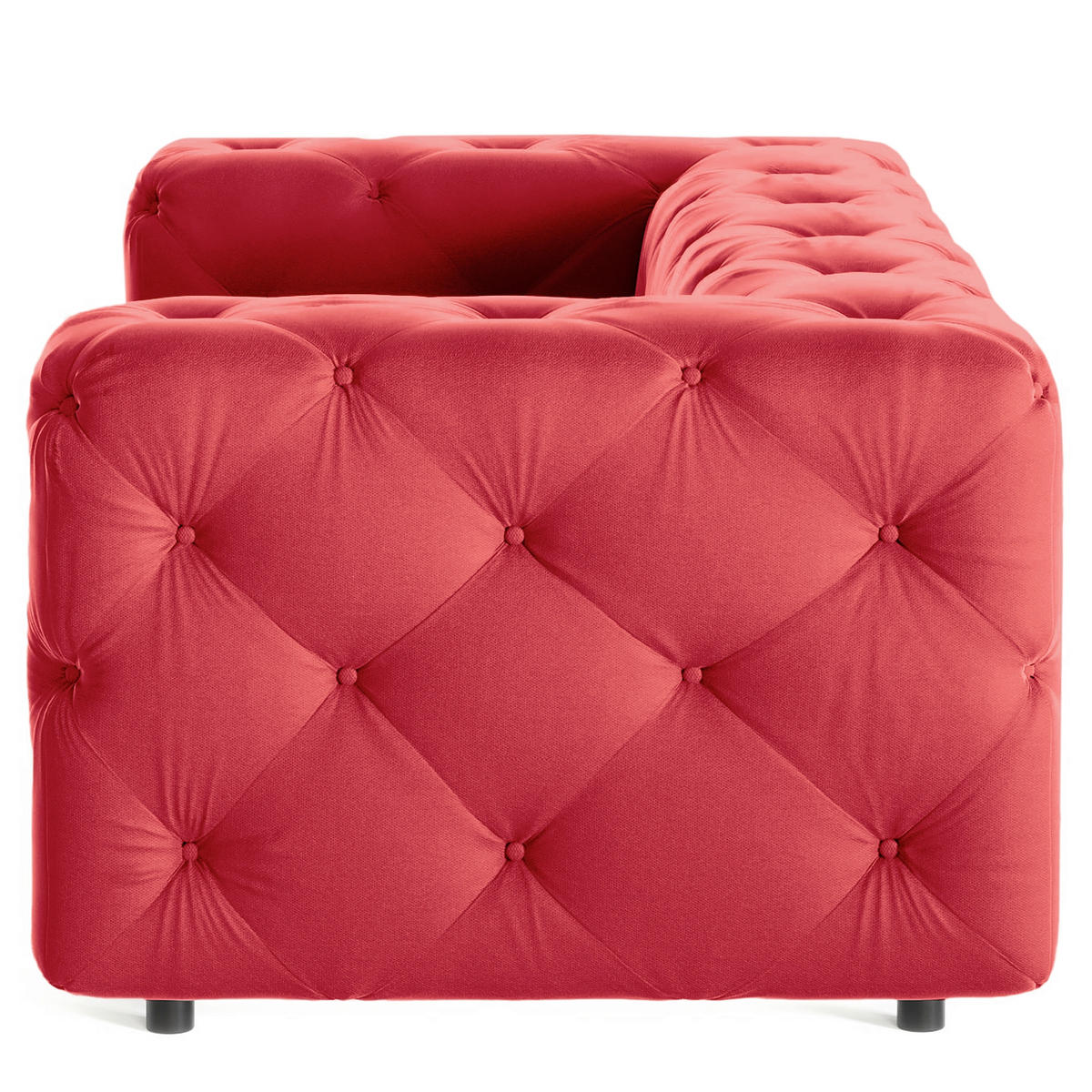 2-SITZER-SOFA Fresco in Samt Rot  - Rot/Schwarz, Design, Kunststoff/Textil (193/71/100cm) - P & B