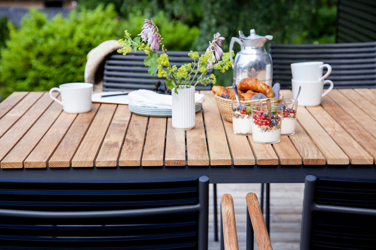 GARTENTISCH 167,5/100/74 cm  - Anthrazit/Teakfarben, KONVENTIONELL, Holz/Metall (167,5/100/74cm) - Gardenson