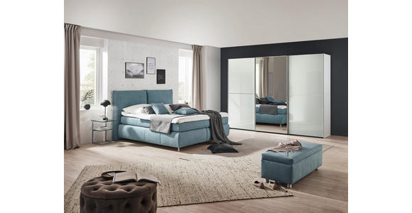 BOXSPRINGBETT 180/200 cm  in Hellblau  - Alufarben/Hellblau, KONVENTIONELL, Textil (180/200cm) - Dieter Knoll