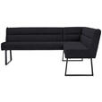 ECKBANK 217/159 cm Webstoff Schwarz - Schwarz, Design, Textil/Metall (217/159cm) - Novel