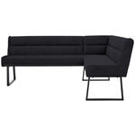 ECKBANK 217/159 cm Webstoff Schwarz   - Schwarz, Design, Textil/Metall (217/159cm) - Novel