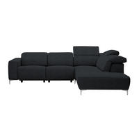 ECKSOFA Anthrazit Flachgewebe  - Anthrazit, Design, Textil/Metall (290/238cm) - Pure Home Lifestyle