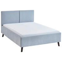 POLSTERBETT 140/200 cm,  in Hellblau,  - Schwarz/Hellblau, Basics, Holz/Textil (140/200cm) - Boxxx