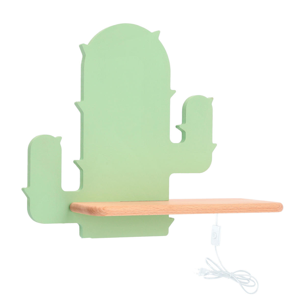 VÄGGLAMPA FÖR BARN Cactus 1 33/12/27.5 cm   - grön, Basics, metall/trämaterial (33/12/27.5cm)