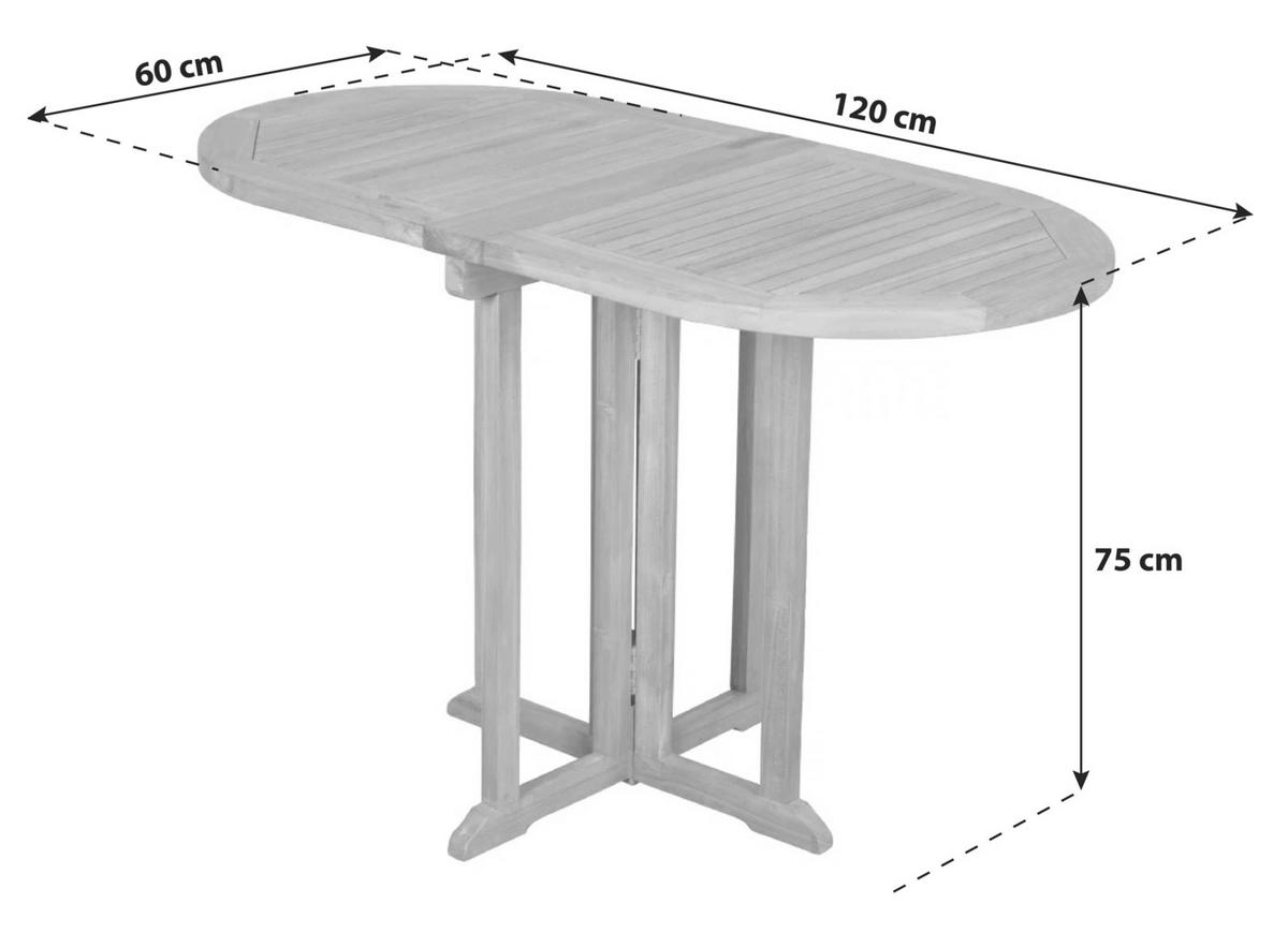 BALKONTISCH Holz  - Basics, Holz (120/60/75cm) - Gardenson