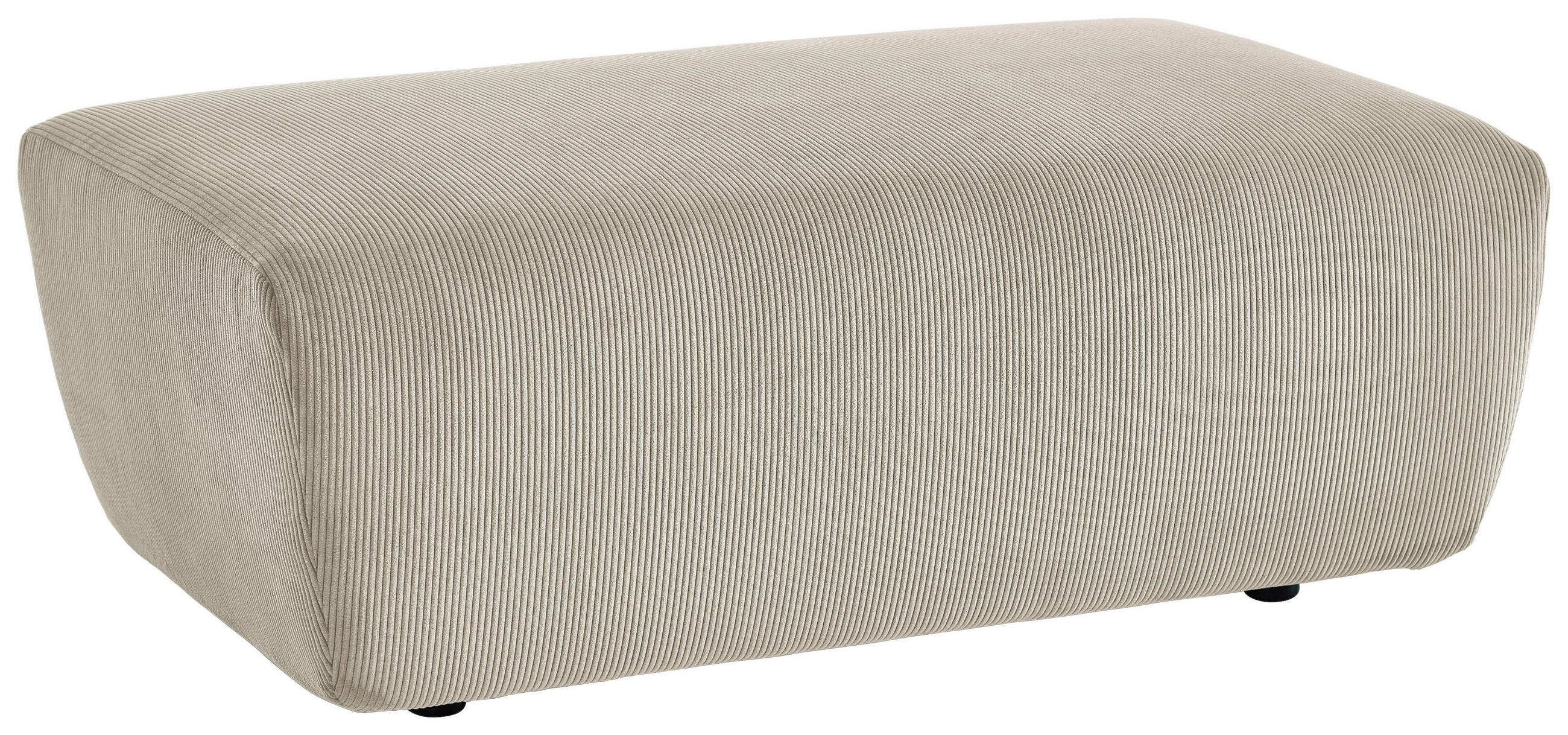 HOCKER Feincord Naturfarben  - Schwarz/Naturfarben, Design, Kunststoff/Textil (115/44/74cm) - Beldomo Style
