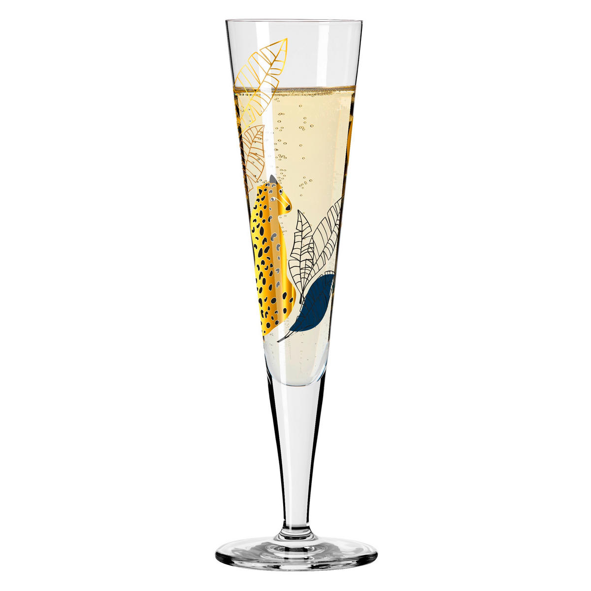 CHAMPAGNERGLAS 205 ml  - Blau/Goldfarben, LIFESTYLE, Glas (7,2/7,2/24,0cm) - Ritzenhoff