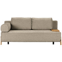 SCHLAFSOFA  mit Stoffauswahl, Armlehnen seitenverkehrt montierbar, Armteil links Teddystoff Braun  - Naturfarben/Braun, Design, Holz/Textil (211/88/102cm) - Niels Andersson