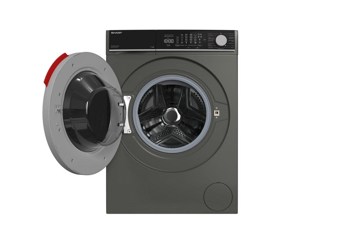 WASCHMASCHINE ES-WNFL814CADA-DE  - Grau, Basics, Glas/Kunststoff (59.7/84.5/55,7cm) - Sharp