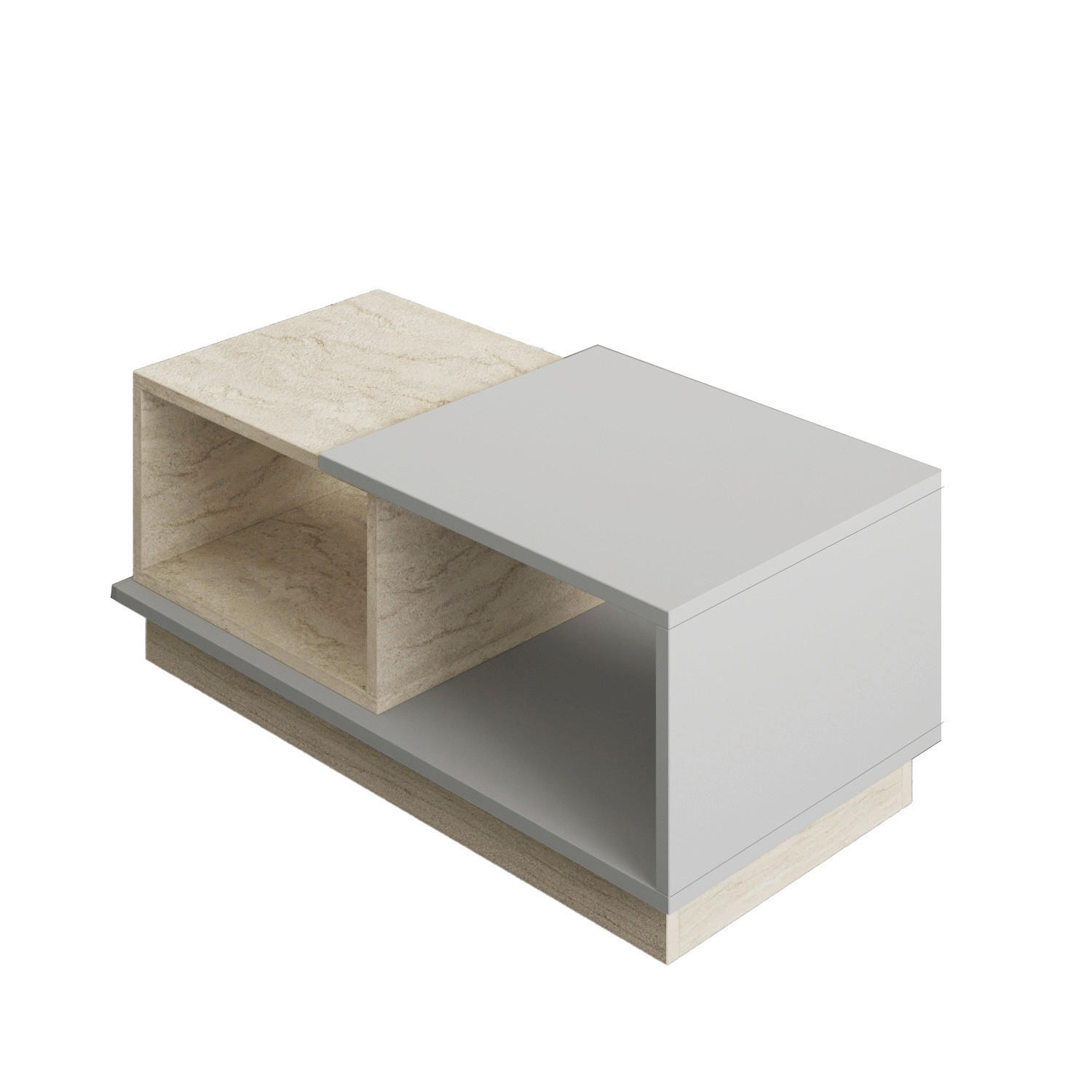 Livetastic Couchtisch Grau, Beige 45x36x90 cm