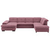WOHNLANDSCHAFT in Webstoff Rot  - Rot/Schwarz, Design, Textil/Metall (174/337/210cm) - Beldomo Style