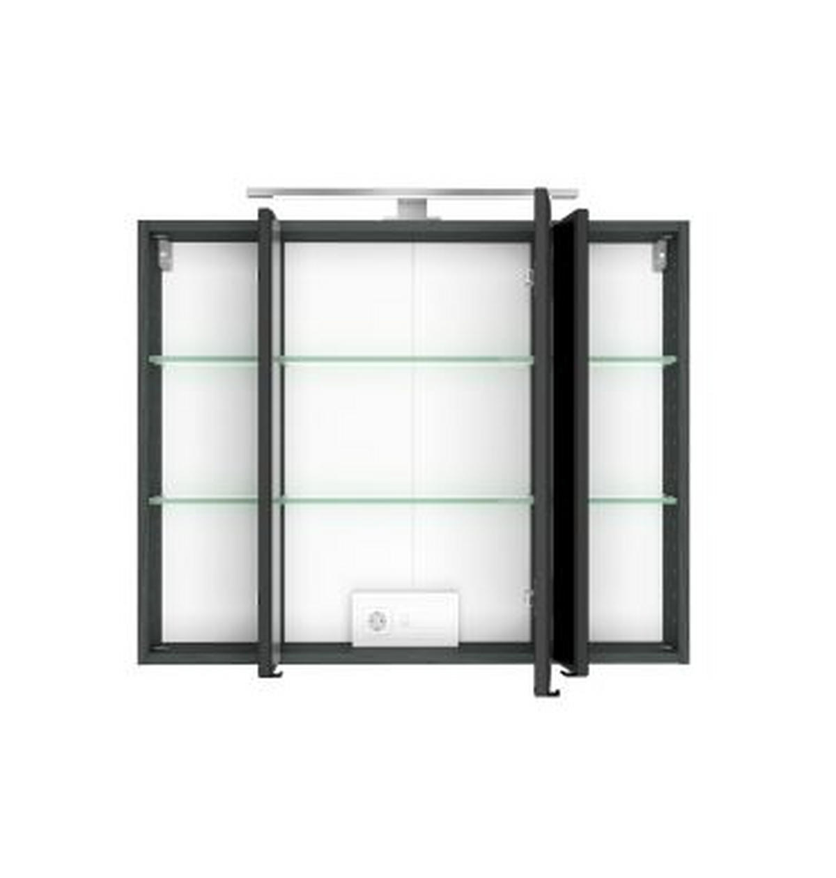 SPIEGELSCHRANK 80/64/20 cm  - Alufarben/Graphitfarben, Basics, Glas/Holzwerkstoff (80/64/20cm) - Held